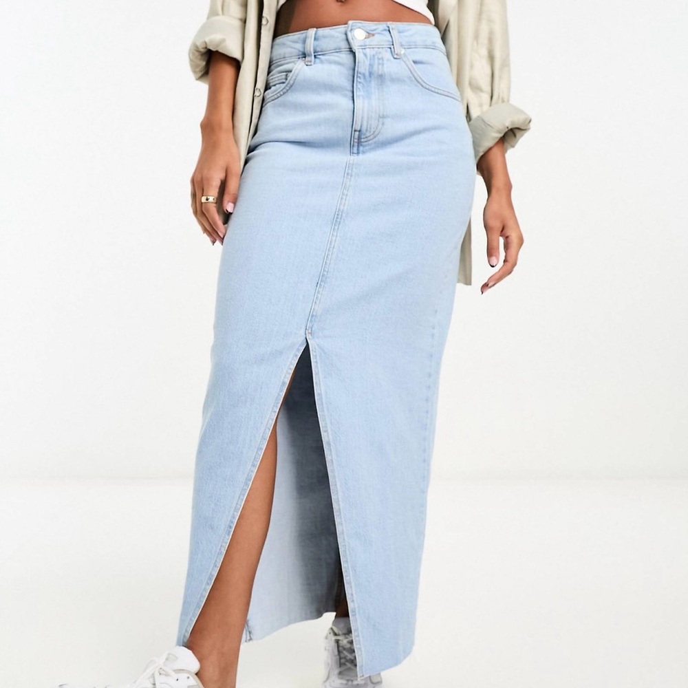 Denim Midi skirt light wash